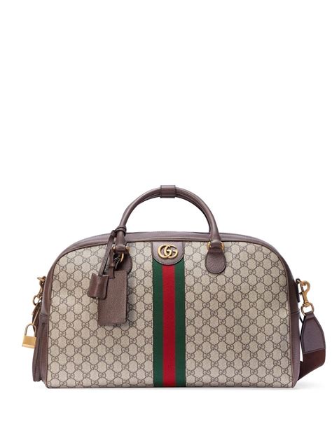 gucci large drown leather shopping big bag|guccio gucci duffle bag.